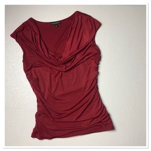 HEARTSOUL Boutique Cowl Neck Ruched Sparkling Top